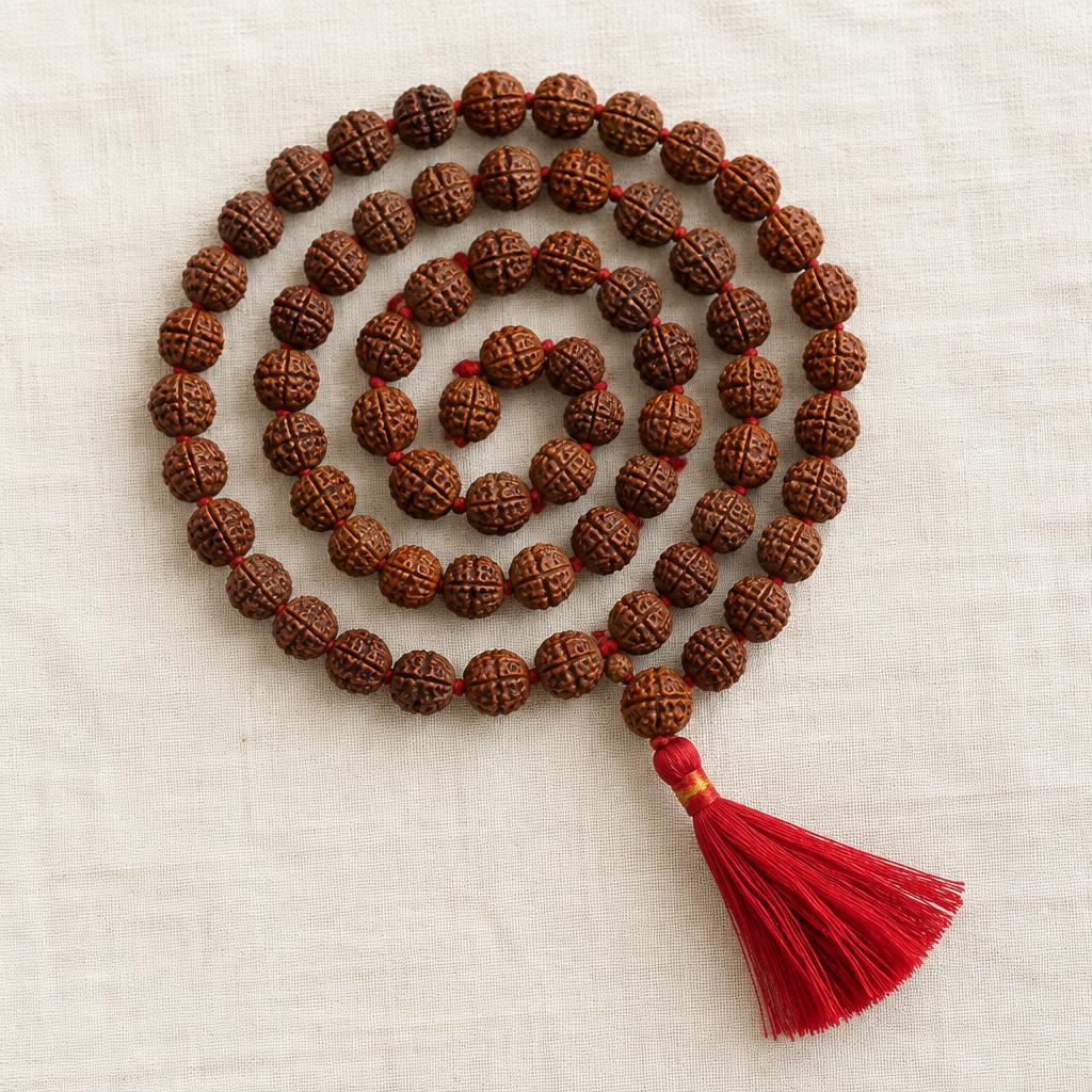 5 Mukhi Nepali Japa Mala — 108+1, 12mm — full mala (sample photograph)